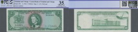 Trinidad & Tobago: Central Bank of Trinidad & Tobago 5 Dollars L.1964, P.27, soft vertical bend at center and a few minor spots, PCGS graded 35 Choice...