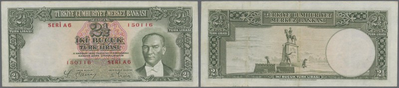 Turkey: 2 1/2 Lirasi L. 1930 (1937-1939) ”Atatürk” - 2nd Issue, very nice condit...