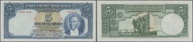 Turkey: 5 Lirasi L. 1930 (1937-1939) ”Atatürk” - 2nd Issue, P.127, exceptional good condition with soft vertical bend at center and some other minor c...
