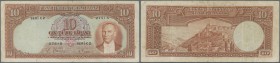 Turkey: 10 Lirasi L. 1930 (1937-1939) ”Atatürk” - 2nd Issue, P.128 with small border tears at upper and lower margin, lightly stained paper on back an...