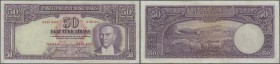 Turkey: 50 Lirasi L. 1930 (1937-1939) ”Atatürk” - 2nd Issue, P.129, very rare note in great original shape, vertically folded, some other creases in t...