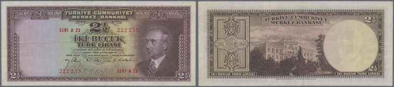 Turkey: 2 1/2 Lirasi L. 1930 (1942-1947) ”İnönü” - 3rd Issue, P.140, exceptional...
