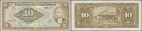 Turkey: 10 Lirasi L. 1930 (1947-1948) ”İnönü” - 4th Issue, P.148, soft vertical bend at center, some other minor creases and a few tiny spots. Conditi...