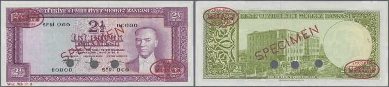 Turkey: 2 1/2 Lirasi L. 1930 (1951-1961) ”Atatürk” - 5th Issue De La Rue SPECIME...