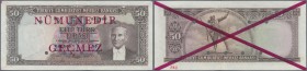 Turkey: 50 Lirasi L. 1930 (1951-1961) ”Atatürk” - 5th Issue SPECIMEN, P.166s with a soft vertical bend at center, otherwise perfect. Condition: XF...