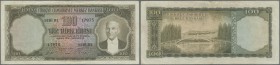 Turkey: 100 Lirasi L. 1930 (1951-1961) ”Atatürk” - 5th Issue, P.167 with a few folds and creases and lightly stained paper. Condition: F+