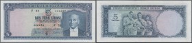 Turkey: 5 Lirasi L. 1930 (1951-1965) ”Atatürk” - 5th Issue, P.173 with a vertical fold at center and a few minor spots at right border. Condition: XF...