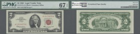United States of America: 2 Dollars 1963 Fr#1513 AA Block, condition: PMG graded 67 Superb GEM UNC EPQ.