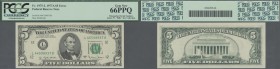 United States of America: 5 Dollars series 1977A, P.463b, error note with mismatching serial numbers, shows L 44598937 B at lower left and L 45598937 ...