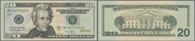 United States of America: 20 Dollars series 2013, P.541 with Radar serial number MC 22277222 A in UNC condition