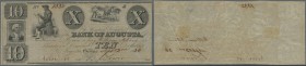 United States of America: Georgia, Bank of Augusta 10 Dollars September 3rd 1836, P.NL, lightly toned paper with several folds, traces of tape on back...
