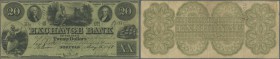 United States of America: Virginia, Exchange Bank 20 Dollars May 5th 1858, P.NL, lightly toned paper with several folds and tiny pinholes at center. C...