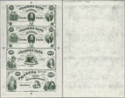 United States of America: uncut sheet of 4 pcs 1880s 2x 20, 50 and 100 Dollars 18xx Traders Bank P. NL in condition: UNC.