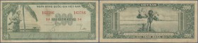 Vietnam: 200 Dong ND P. 14a in used condition with folds and stain in paper, a few pinholes but no tears, still strongness in paper, condition: F to F...
