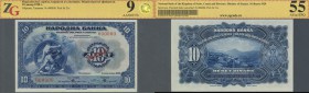 Yugoslavia: 10 Dinara 1920 SPECIMEN, P.21s, diagonal fold at lower right corner, otherwise perfect, ZG graded 55 AUnc/EPQ