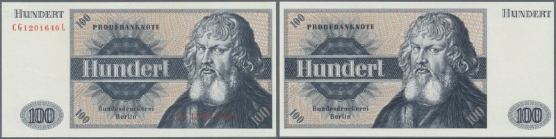 Testbanknoten: Germany: Bundesdruckerei Test Note ”100 Units” with portrait ”Hol...