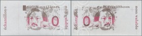 Testbanknoten: France: Rare Proof Print of an Echantillon designed by the BDF and printed on banknote paper with watermark at Oberthur Fiduciaire. Thi...