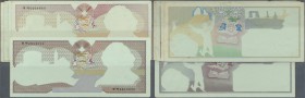 Testbanknoten: set of 5 different colored Test Notes printed by DE LA RUE GIORI on unwatermarked green paper. The note printed is the ”Shkespeare” not...