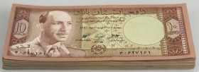 Afghanistan: Bundle with 100 pcs. 10 Afghanis ND(1961-63), P.37 in about VF condition. (100 pcs.)