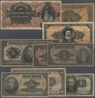 Brazil: Small collection with 8 banknotes Brazil containing Thesouro do Estado de S. Paulo 50 Mil Reis 1932 P.S864 (F), Republica dos Estados Unidos d...