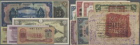 China: collectors book with 132 Banknotes China with many regional and local issues, comprising for example 1 and 5 Jiao 1953 P.863, 865 (F, XF), 1 Ji...