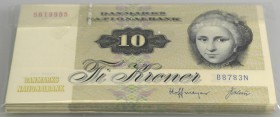 Denmark: bundle of 85 banknotes 10 Kroner 1978 P. 47 all in condition: UNC. (85 pcs)