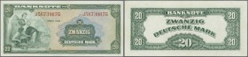 Deutschland - Bank Deutscher Länder + Bundesrepublik Deutschland: 20 DM 1948, Ro.240a in nahezu perfekter Erhaltung mit leichtem senkrechten Mittelkni...