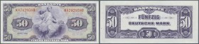 Deutschland - Bank Deutscher Länder + Bundesrepublik Deutschland: 50 DM 1948, Ro.242a in perfekt kassenfrischer Erhaltung. Sehr selten! ÷ Germany Fede...