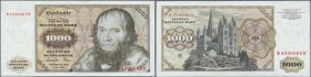 Deutschland - Bank Deutscher Länder + Bundesrepublik Deutschland: 1000 DM 1977, Ro.280a in kassenfrischer Erhaltung ÷ Germany Federal Republic 1000 De...