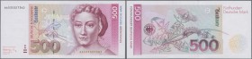 Deutschland - Bank Deutscher Länder + Bundesrepublik Deutschland: 500 DM 1991, Ro.301a in kassenfrischer Erhaltung ÷ Germany Federal Republic 500 Deut...