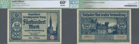 Deutschland - Nebengebiete Deutsches Reich: 500 Mark Stadtgemeinde Danzig 1922, Ro.793 in kassenfrischer Erhaltung, ICG Currency Grading 60 AU/UNC ÷ 5...