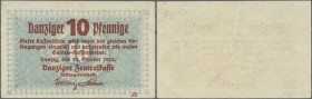 Deutschland - Nebengebiete Deutsches Reich: Danzig, 10 Danziger Pfennige, 22.10.1923,. P. 35a, verschiedene Falten im Papier, keine Risse oder Löcher,...