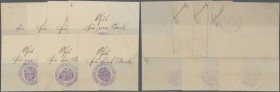Deutschland - Notgeld - Elsass-Lothringen: Ammerschweier, Oberelsass, Bürgermeisteramt, 25, 50 Pf., 1 Mark (2, davon einer unentwertet !), 2, 3, 5 Mar...