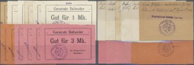 Deutschland - Notgeld - Elsass-Lothringen: Bollweiler, Oberelsass, Bürgermeister, 50 Pf., 5 x 1, 2 x 2, 4 x 3 Mark, 1914, Varianten bei Stempeln, Entw...