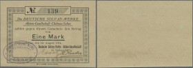 Deutschland - Notgeld - Elsass-Lothringen: Château-Salins, Lothringen, Deutsche Solvay-Werke AG, 1 Mark, 12.8.1914, unentwertet, Erh. I-, von großer S...