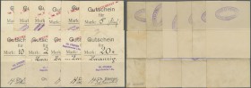 Deutschland - Notgeld - Elsass-Lothringen: Rappoltsweiler, Oberelsass, Ch. Steiner, 1, 2, 3 (2), 5 (2), 10, 20 (4) Mark, o. D. (August 1914), Variante...