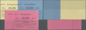 Deutschland - Notgeld - Elsass-Lothringen: Roppenzweiler, Oberelsass, Weberei Schlumberger-Steiner & Cie., 1, 2 (mit Talon), 3 Mark, 5.12.1914, Erh. I...