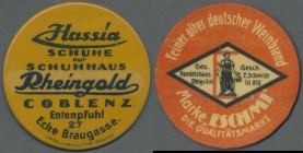 Deutschland - Briefmarkennotgeld: Kapselgeld, 17 Stück Deutschland mit Coblenz Schuhhaus Rheingold, 3 x Dortmund DAB, Düsseldorf Leo Kropp, 2 x Duisbu...