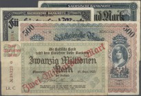 Deutschland - Länderscheine: Kleines Lot mit 52 Länderbanknoten, meist in gebrauchter bis stärker gebrauchter Erhaltung mit Dubletten, dabei 2 Milliar...