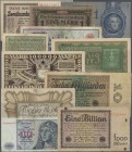 Deutschland - Sonstige: Deutsches Reich bis Bundesrepublik und Nebengebiete, Sammlung mit 197 Banknoten ab 1904 bis 10 DM 1977, dabei auch unter ander...