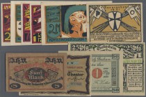 Deutschland - Notgeld: Serienscheine, Briefealbum mit 108 alphabetisch sortierten und nach Lindman bestimmten Serienscheinen mit einem Katalogwert ab ...