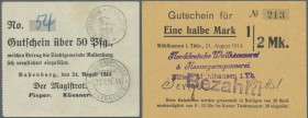 Deutschland - Notgeld: 1914, Lot von 70 verschiedenen Scheinen in üblicher Zusammenstellung und Erhaltung, mit einigen mittleren Sorten, total 70 Sche...