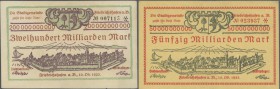 Deutschland - Notgeld - Württemberg: Friedrichshafen, Stadt, 5, 20, 50 Mark, 1.11.1918 (10 Scheine in Varianten), 2 x 50 Pf., 1920, 2 x 100 Mio., 3 x ...