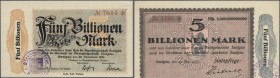 Deutschland - Notgeld - Württemberg: Saulgau, Amtskörperschaft, 1/2 Mio. bis 5 Billionen Mark, dito, Stadt, 11 Kleingeldscheine zu 10 und 50 Pf., 1918...