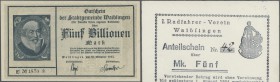 Deutschland - Notgeld - Württemberg: Waiblingen, Stadt, alle Ausgaben der Hochinflation, 70 Scheine von 100 Tsd. Mark, 20.8.1923, bis 5 Billionen Mark...