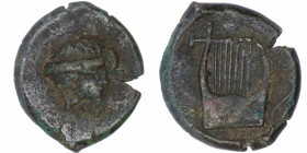 GRÈCE ANTIQUE
Sicile, Adranon. Hémilitra (AE25) à la lyre 339-317 av. J.-C., Adranon.
SNG ANS 1155 ; Bronze - 15,27 g - 25 mm - 5 h 
Rare. Patine s...