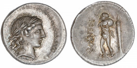 RÉPUBLIQUE ROMAINE
Marcia, Lucius Marcius Censorinus. Denier ND (82 av. J.-C.), Rome.
RRC.363/1 ; Argent - 3,58 g - 18 mm - 1 h 
Rare qualité pour ...