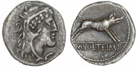 RÉPUBLIQUE ROMAINE
Volteia, Marcus Volteius. Denier ND (78 av. J.-C.), Rome.
RRC.385/2 ; Argent - 3,68 g - 18 mm - 12 h 
Patine grise. TTB.