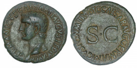 EMPIRE ROMAIN
Caligula (37-41) et Germanicus. As au nom de GERMANICUS, restitution de Caligula 37-38, Rome.
RIC.35 ; Bronze - 9,56 g - 27 mm - 6 h ...