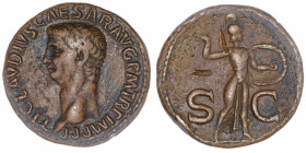 EMPIRE ROMAIN
Claude (41-54). As 50-54, Rome.
C.84 - RIC.116 ; Bronze - 11,88 g - 28,5 mm - 6 h 
Patine marron. TTB.